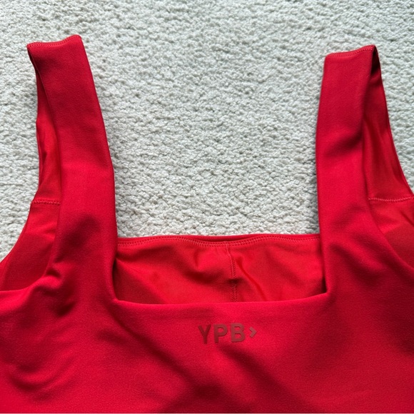 Abercrombie & Fitch YPB sculptLUX Square Neck Slim Tank Top Crop Tee Red Medium - Picture 6 of 8